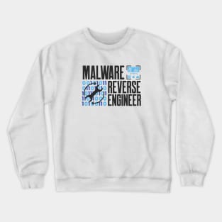 Cybersecurity Malware Reverse Engineer Icons Blue Crewneck Sweatshirt